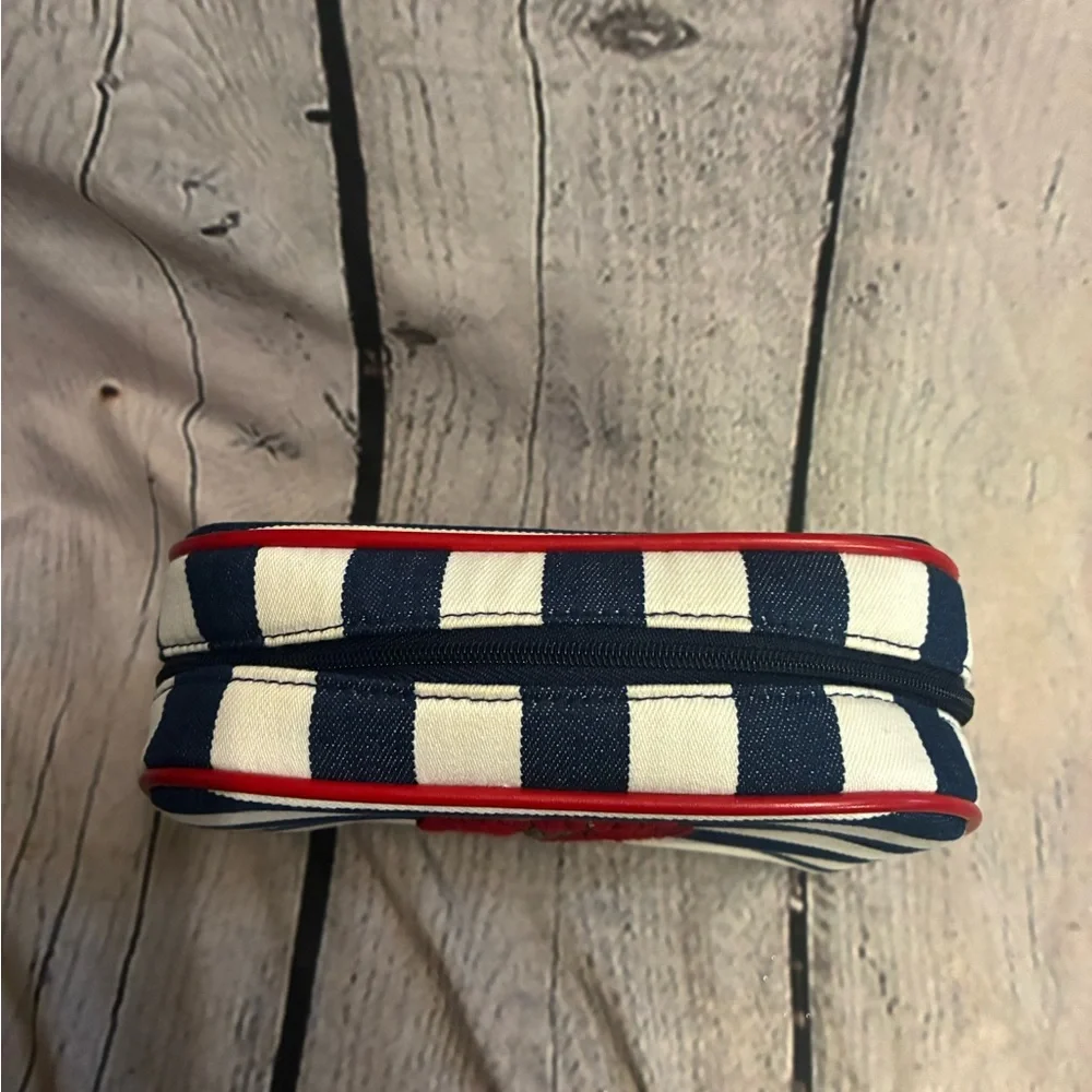 Bath and Body Works Flower Strips Cosmetics Case Red White Blue Women’s Mini Bag